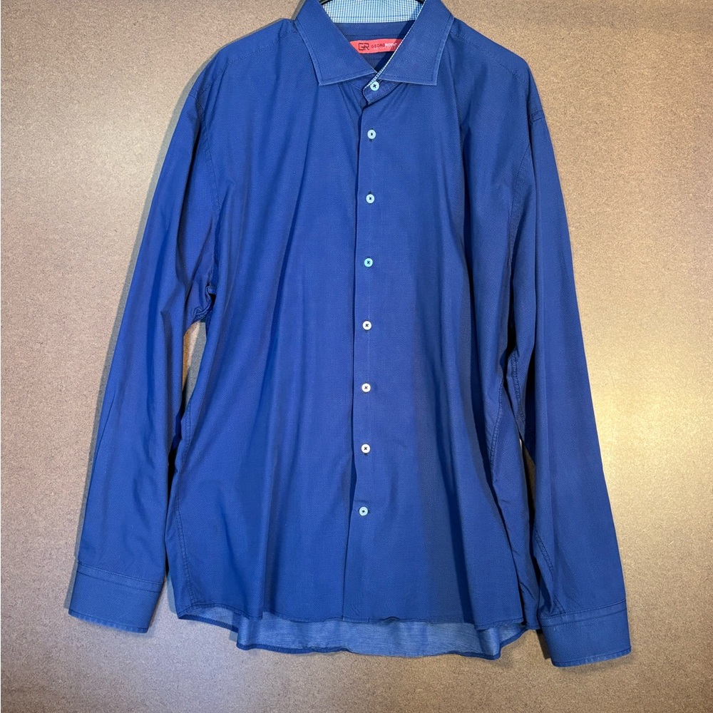 Georg Roth 3XL Navy Long Sleeve Button-Down Shirt